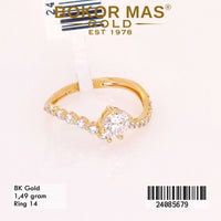 Cincin Emas Variasi Gelombang Permata - 24085679 - 8K