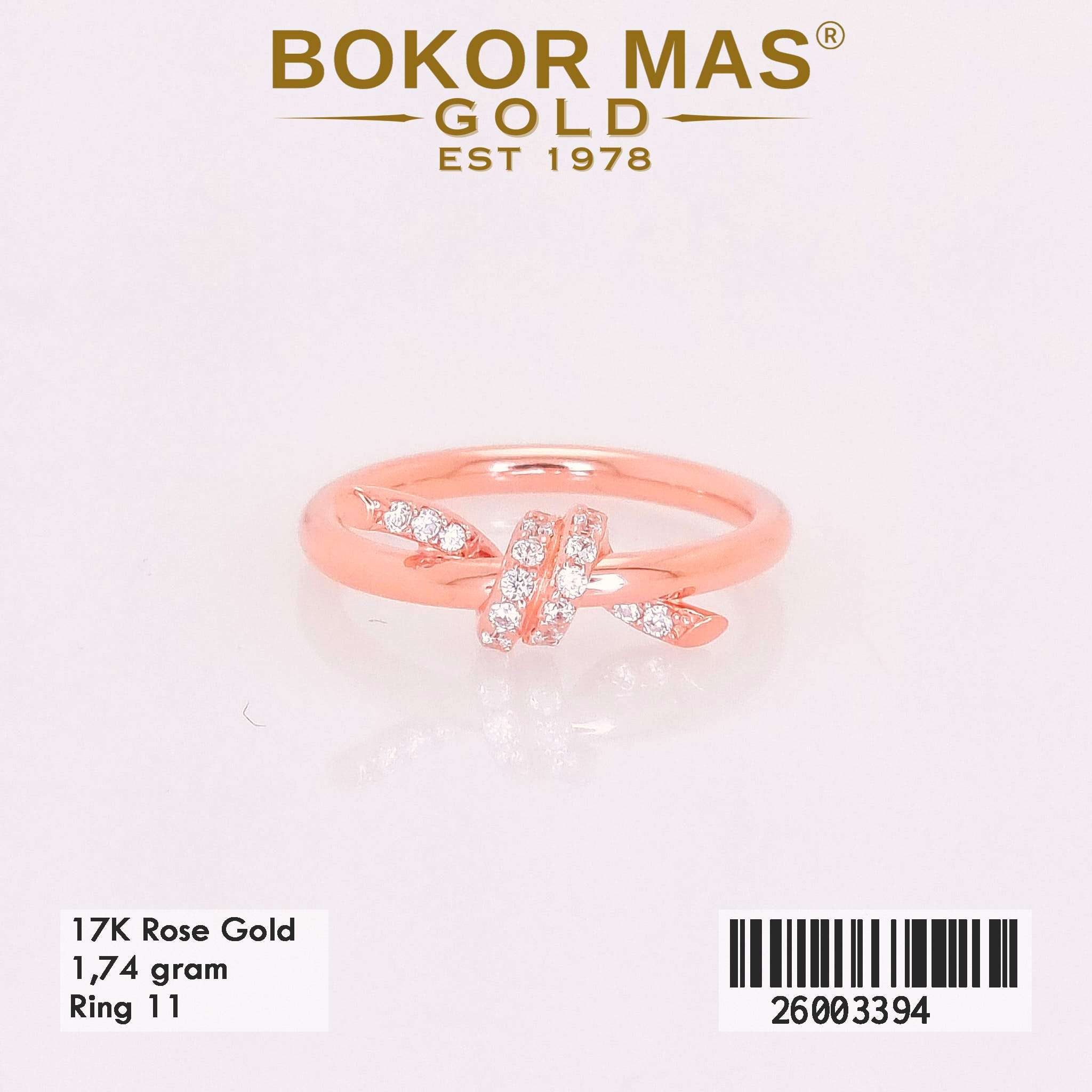 Foto Cincin Emas Asli Cincin Variasi Simpu 17K - Perhiasan Asli Bokormas Gold