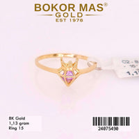 Cincin Emas Variasi Birthstone Amethyst - 24075490 - 8K
