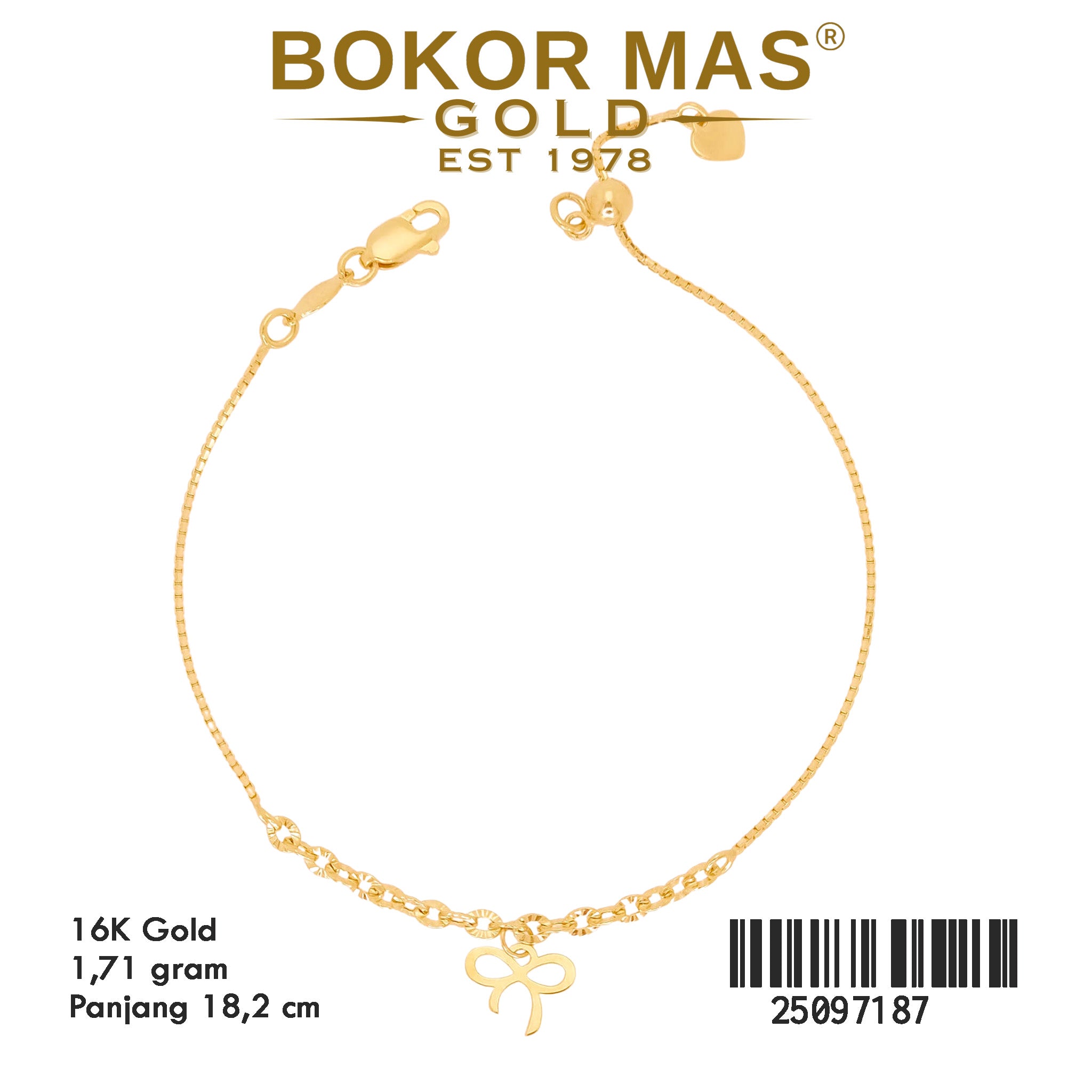 Gelang Rantai Serut Italy Variasi Pita - 25097187 - 16K