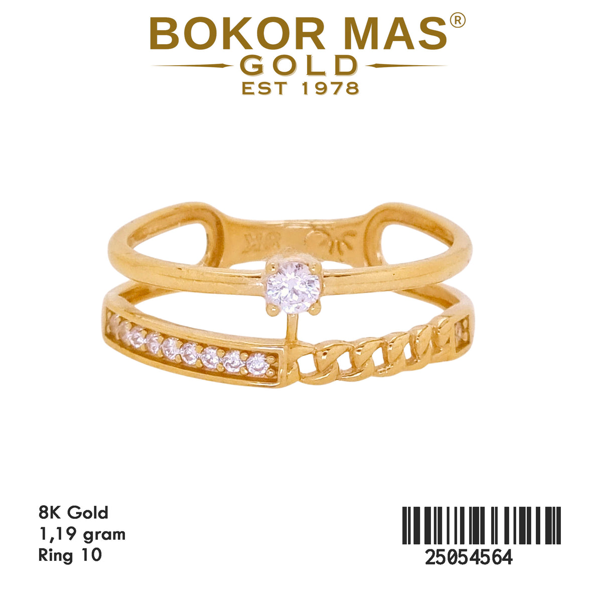 Cincin Variasi Rantai Permata Layer - 25054564 - 8K