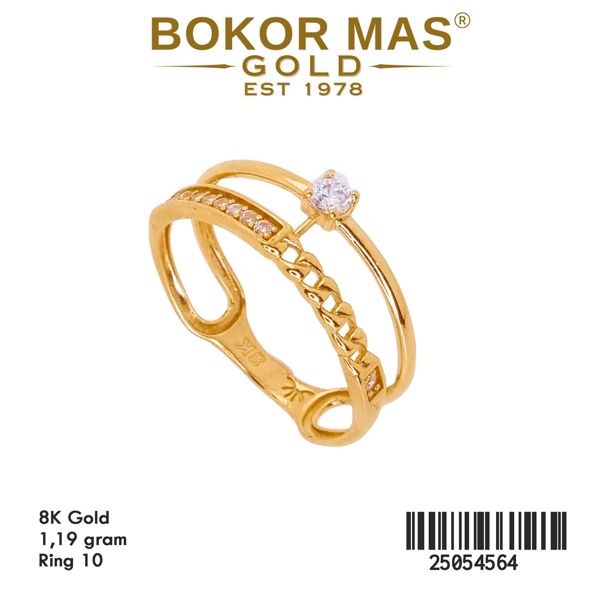 Cincin Variasi Rantai Permata Layer - 25054564 - 8K