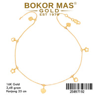 Gelang Rantai Italy Variasi Bunga - 25097192 - 16K