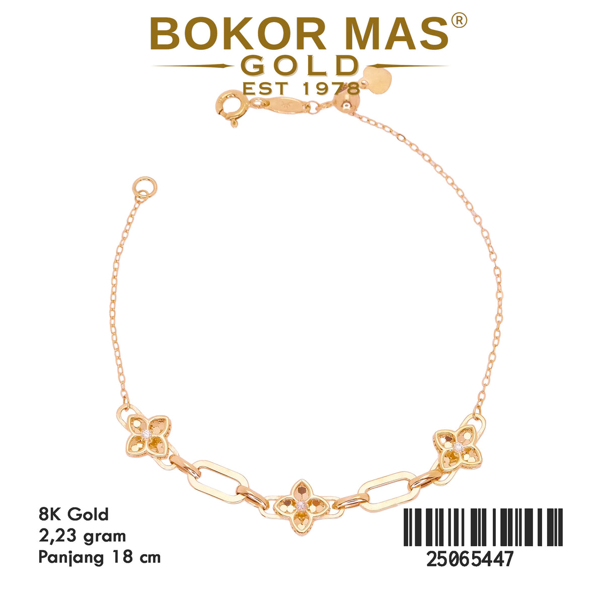 Gelang Rantai Siem Serut Bunga - 25065447 - 8K