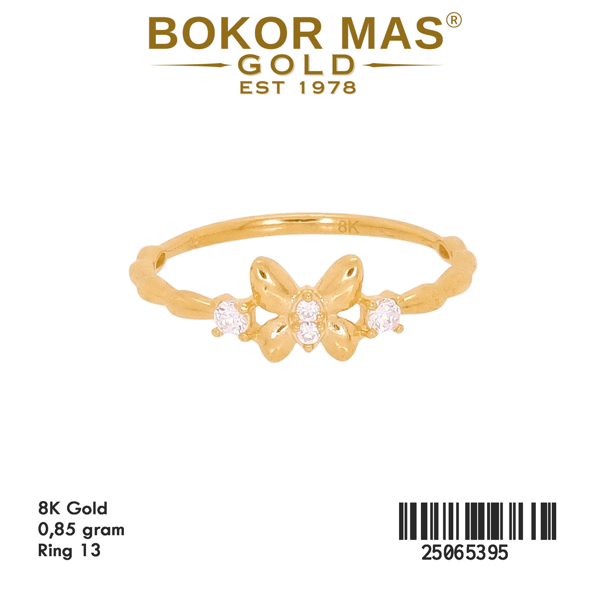 Cincin Model Kupu Permata - 25065395 - 8K