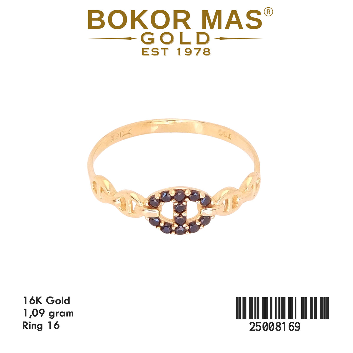 Cincin Variasi Permata Hitam - 25008169 - 16K