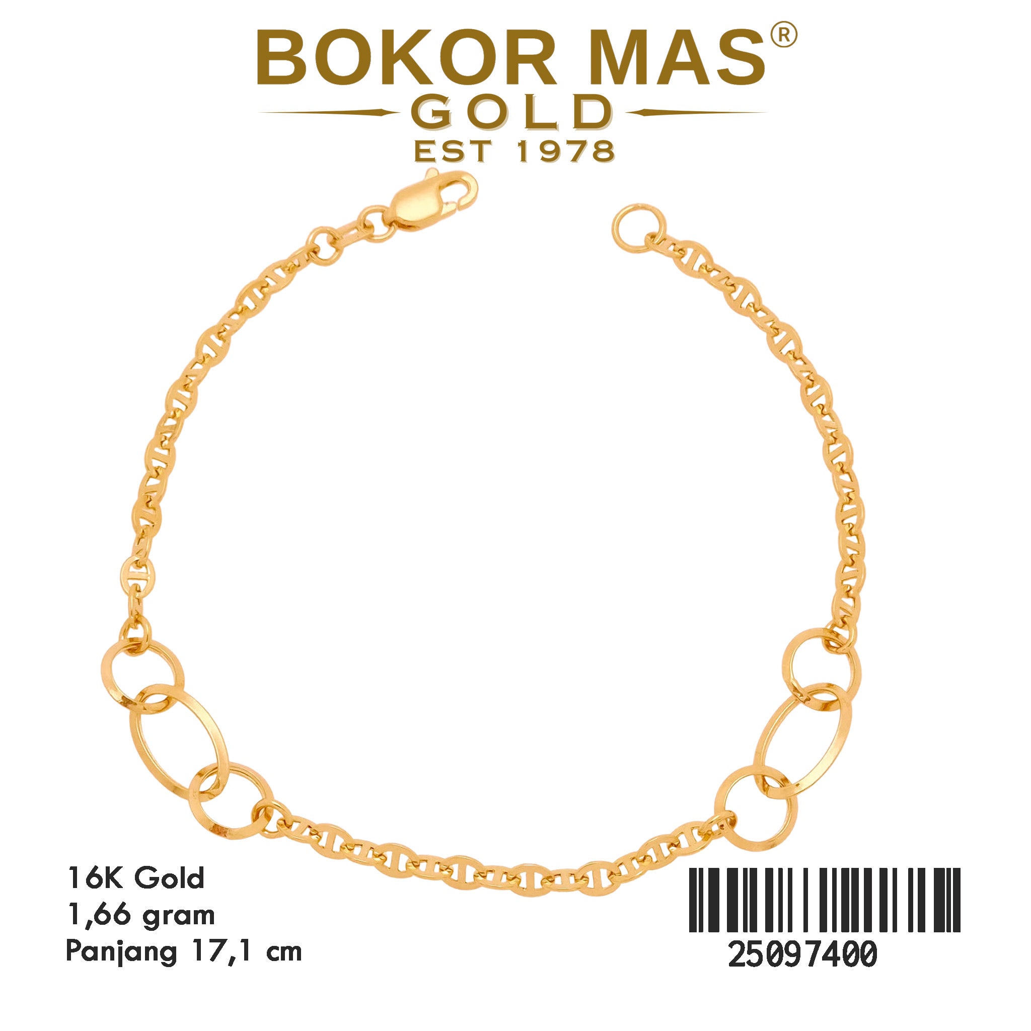 Gelang Rantai Hermei Variasi Plakatau - 25097400 - 16K