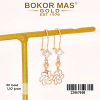 Anting Emas Desi Gantung Variasi Permata - 23067060 - 8K