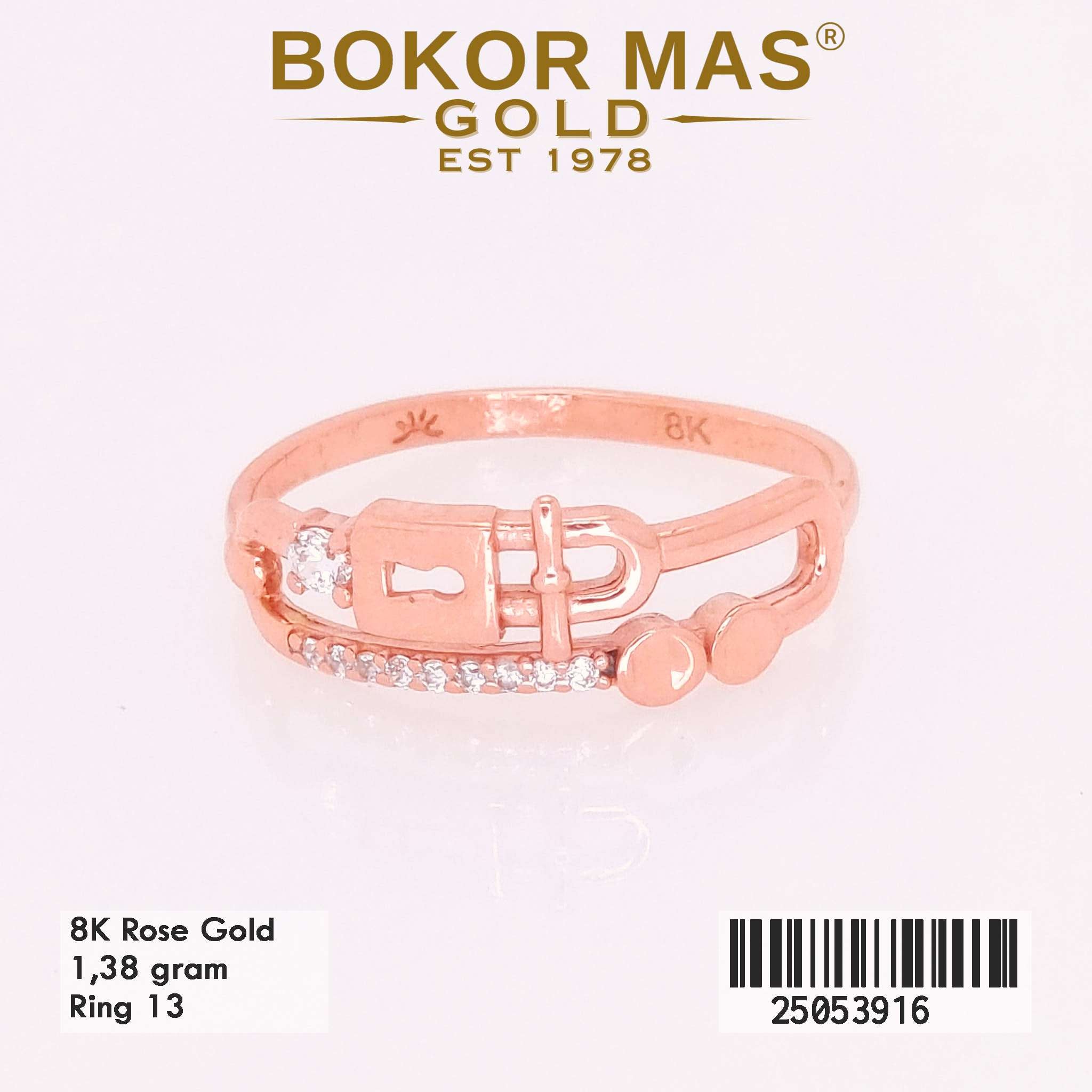 Cincin Emas Variasi Gembok Permata - 25053916 - 8K