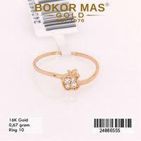 Cincin  Emas Apel Variasi Permata - 24086555 - 16K