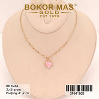 Kalung Emas Siyem Variasi Clover Pink - 24041620 - 8K