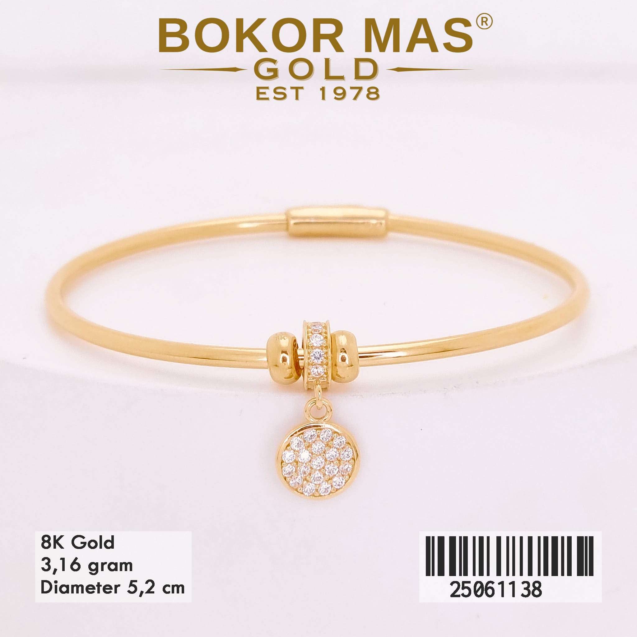 Gelang Emas Kaku Variasi Pandora Permata - 25061138 - 8K