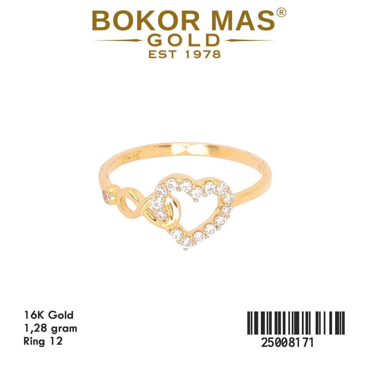 Cincin Variasi Hati Permata - 25008171 - 16K