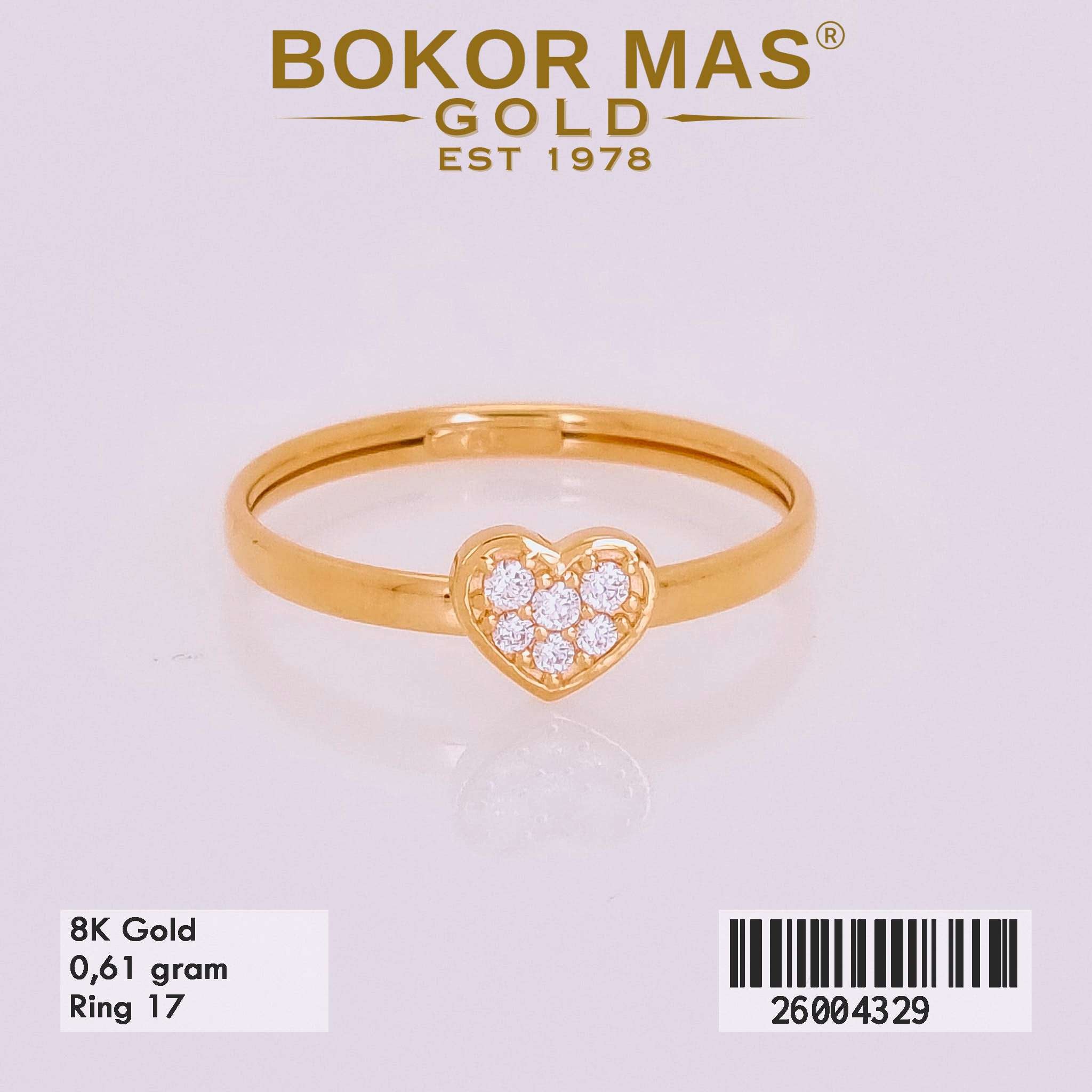 Foto Cincin Emas Asli Cincin Variasi Hati 8K - Perhiasan Asli Bokormas Gold