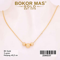 Kalung Emas Variasi Boba Tiga - 25048397 - 8K