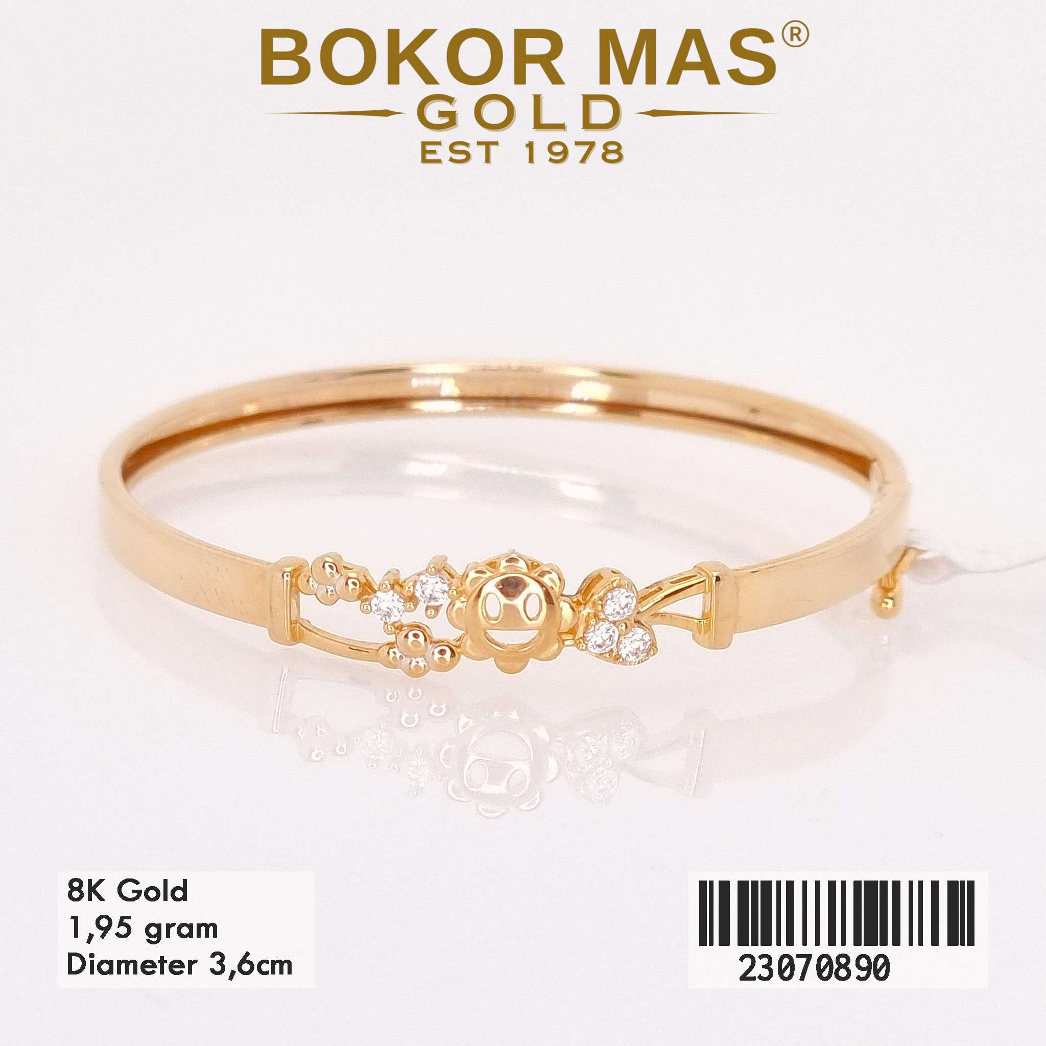 Gelang Kaku Anak Matahari Variasi Permata - 23070890 - 8K