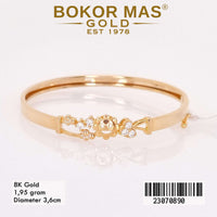 Gelang Emas Kaku Anak Matahari Variasi Permata - 23070890 - 8K