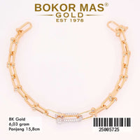Gelang Emas Rantai Tiff Variasi Permata - 25005725 - 8K