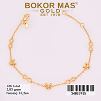 Gelang  Emas Rantai Siyem Variasi Model Tanpa Permata - 24089795 - 16K