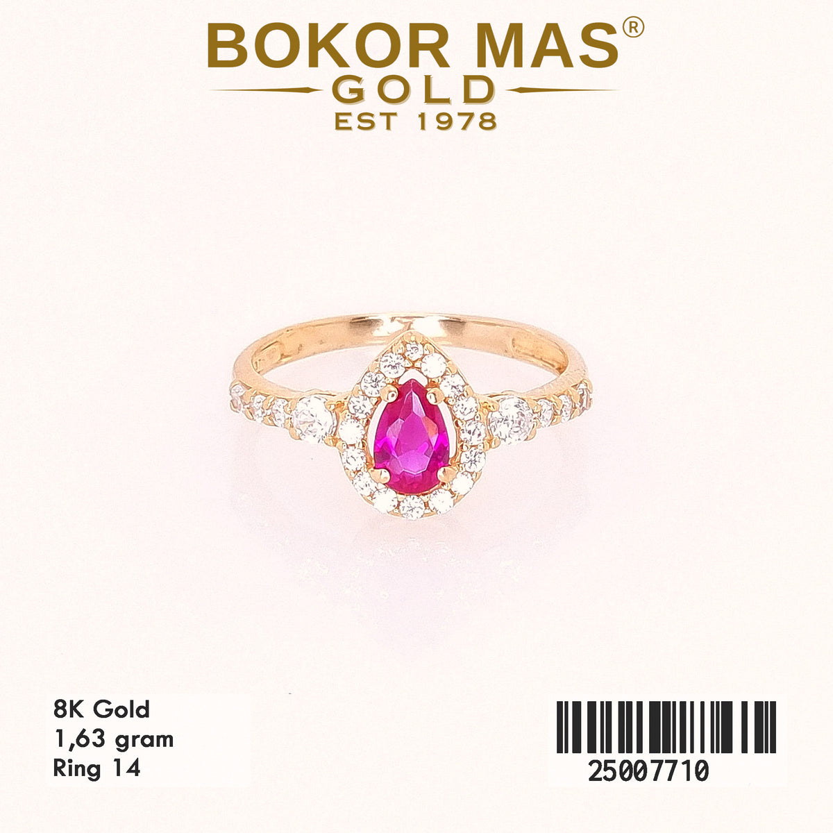 Cincin Model Permata Merah - 25007710 - 8K