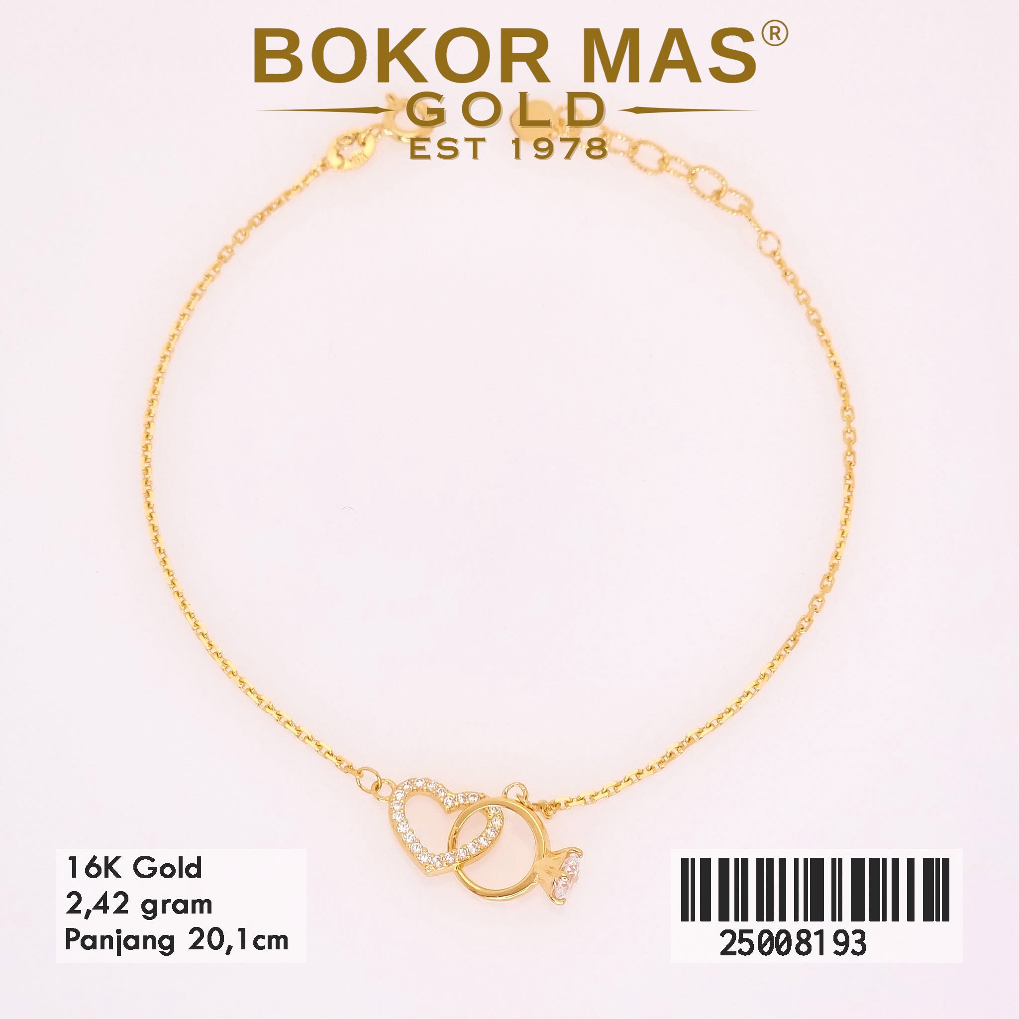 Gelang Rantai Siem Variasi Hati - 25008193 - 16K