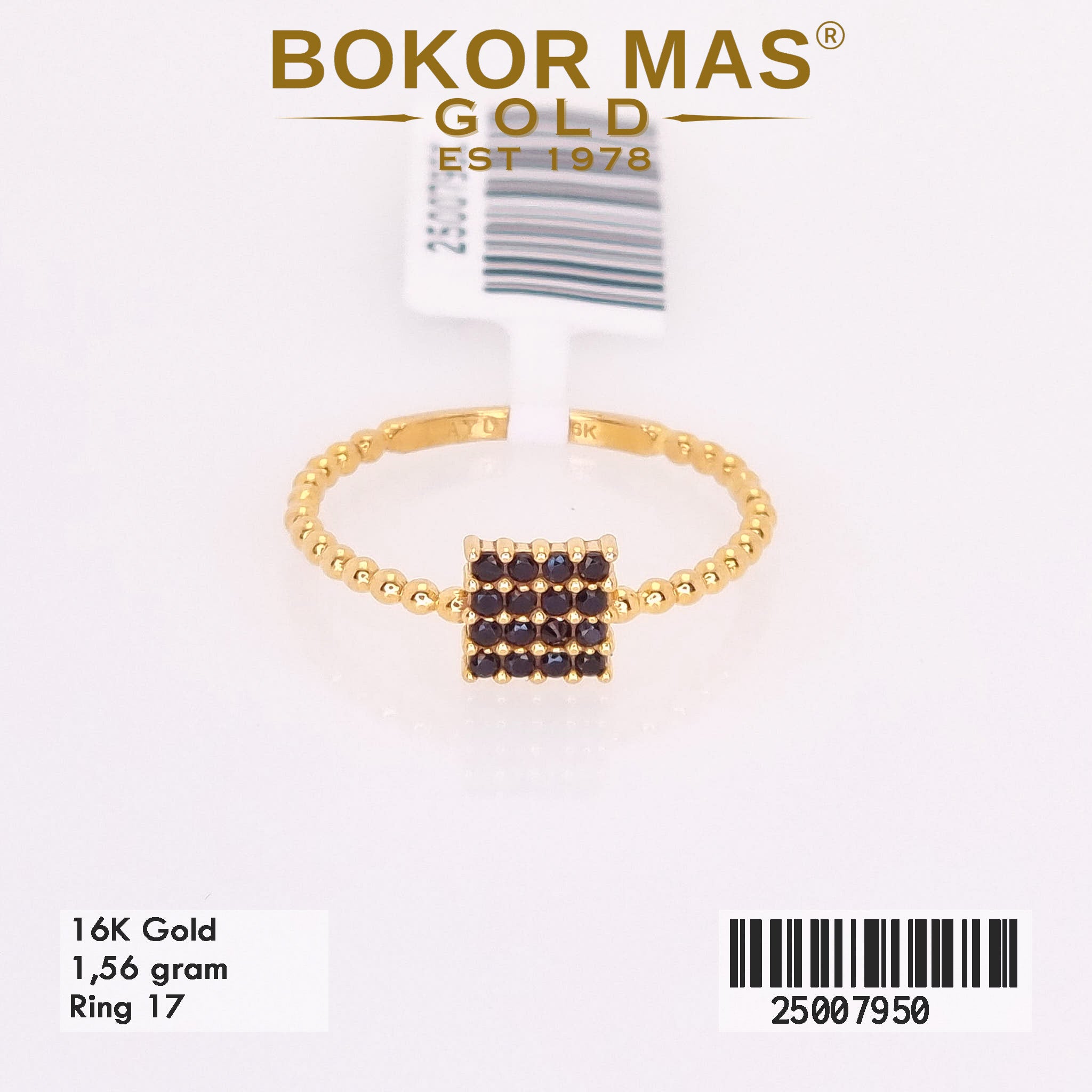 Cincin Variasi Permata Hitam - 16K - 25007950