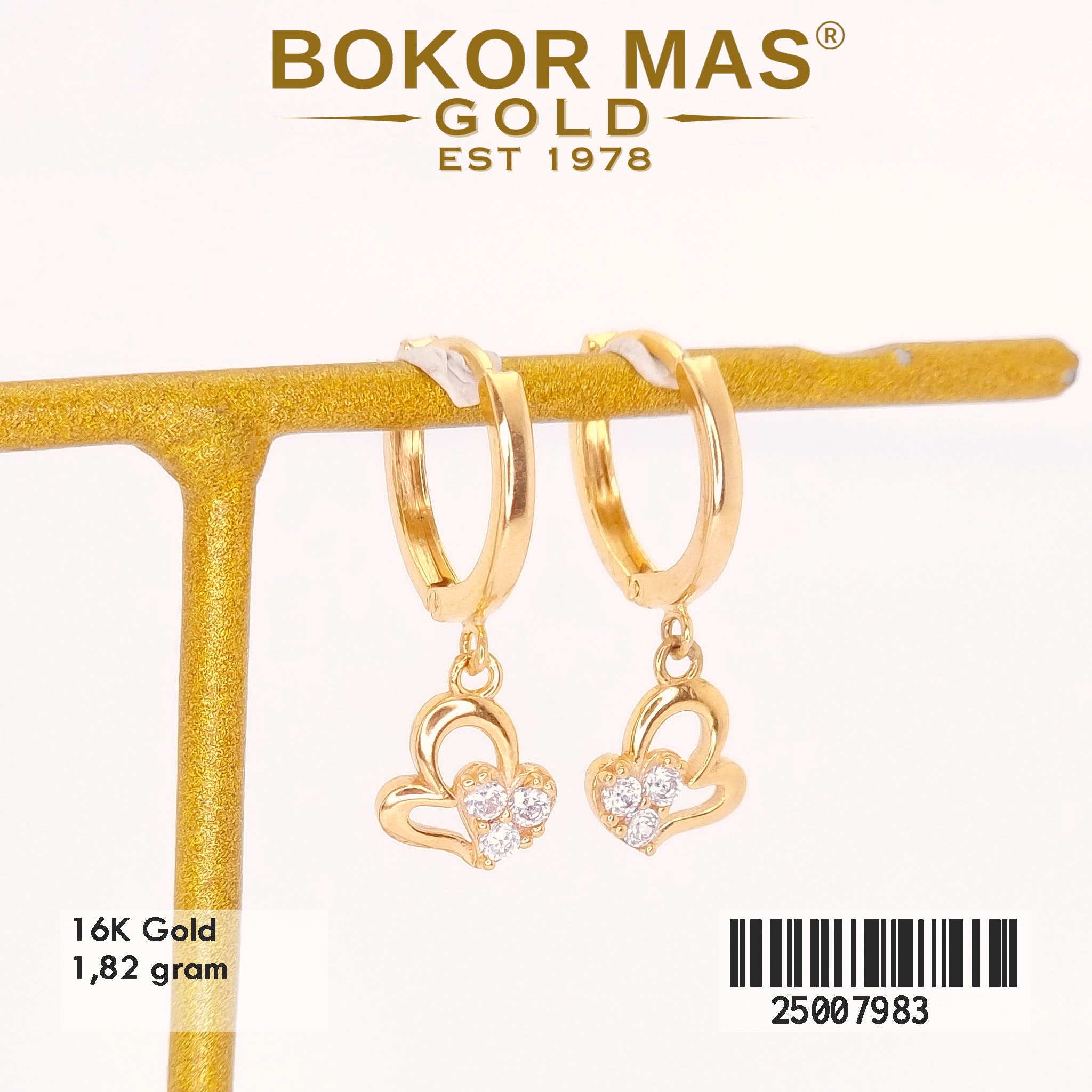 Anting Klip Gantung Hati - 25007983 - 16K