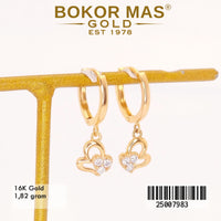 Anting Klip Gantung Hati - 25007983 - 16K