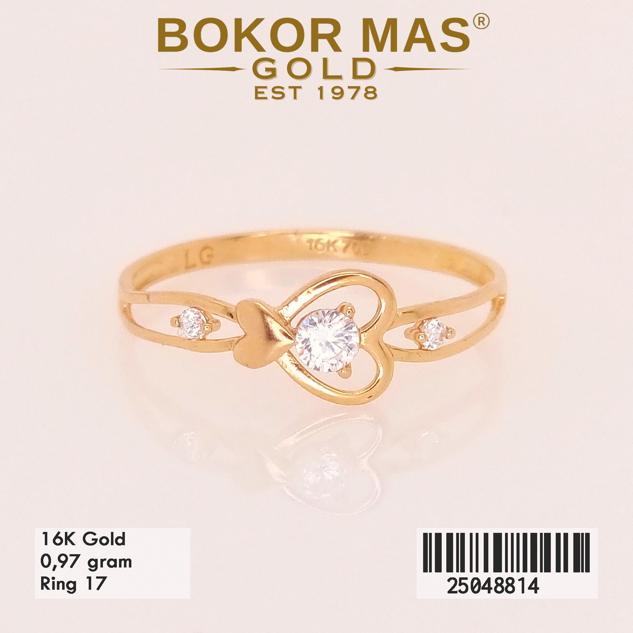 Cincin Permata Model Hati - 16K - 25048814
