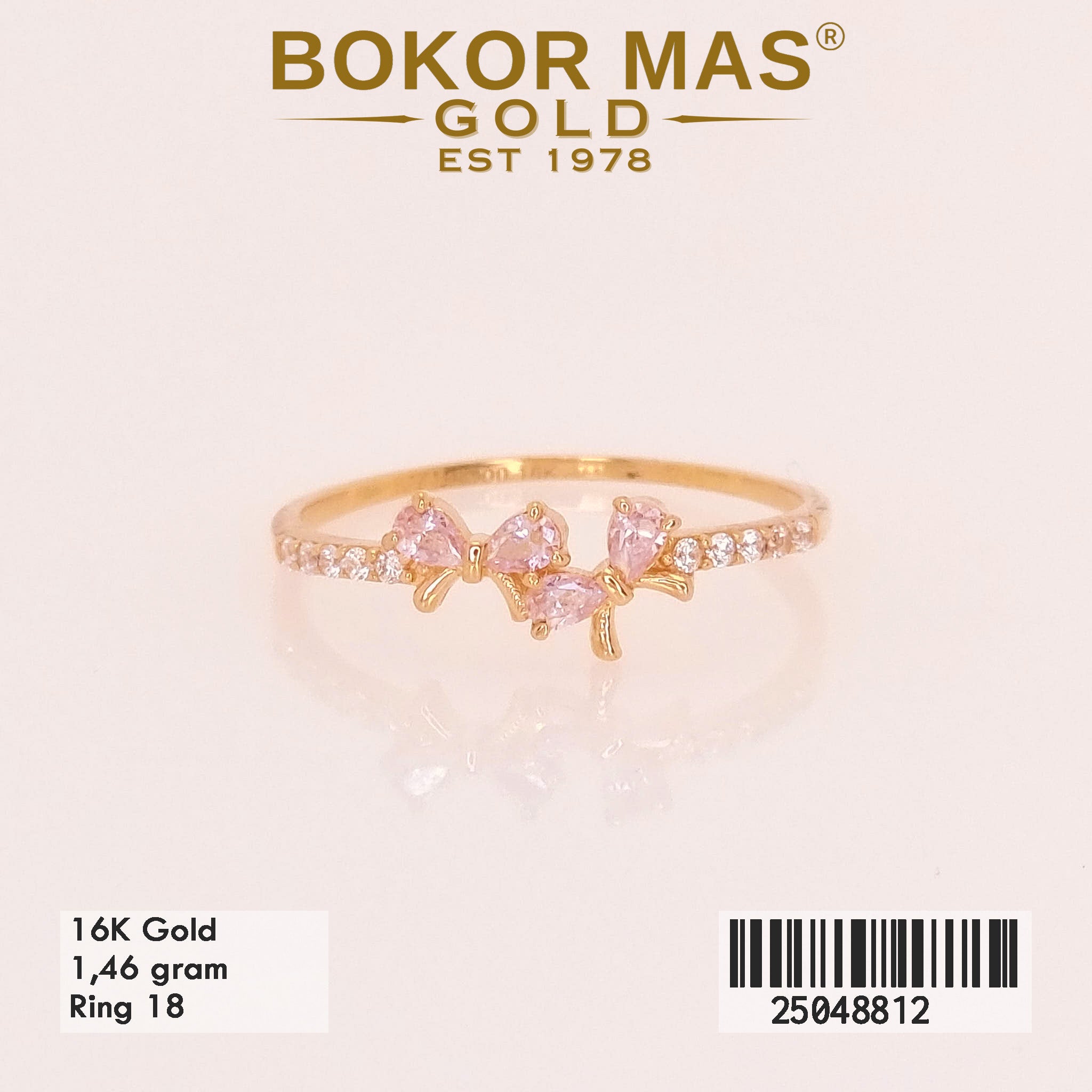 Cincin Permata Model Pita Pink - 16K - 25048812