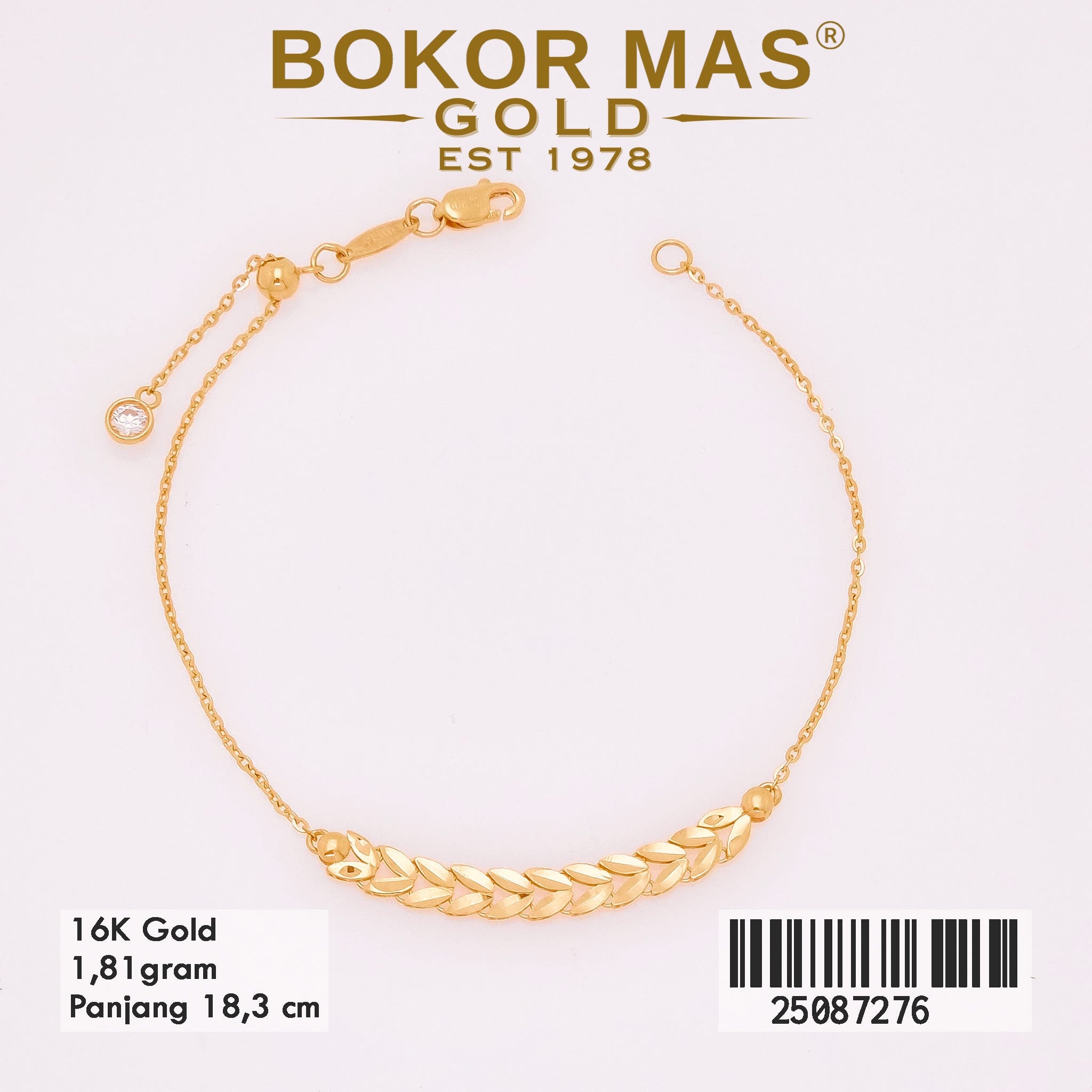 Gelang Rantai Siem Variasi Serut Daun - 25087276 - 16K