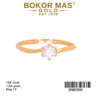 Cincin Variasi Permata Soliter -  26003983 - 16K