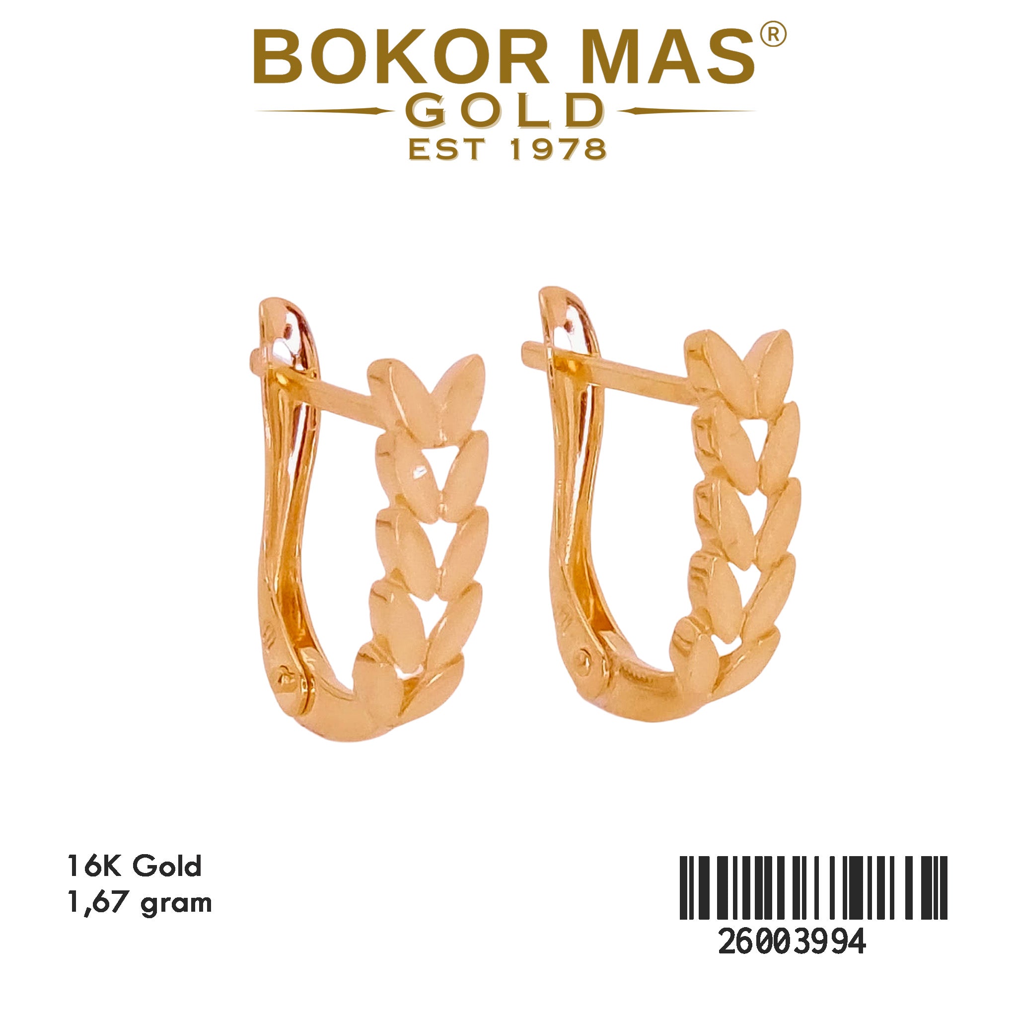 Anting Klip Variasi Daun -  26003994 - 16K