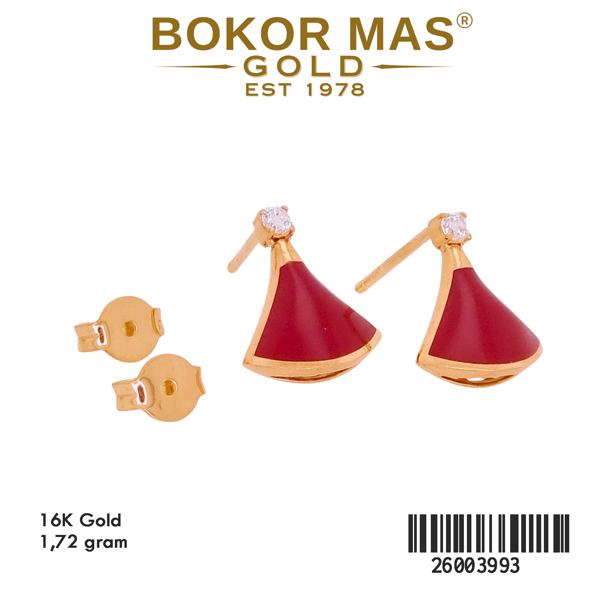 Giwang Tusuk Variasi Diva Merah -  26003993 - 16K