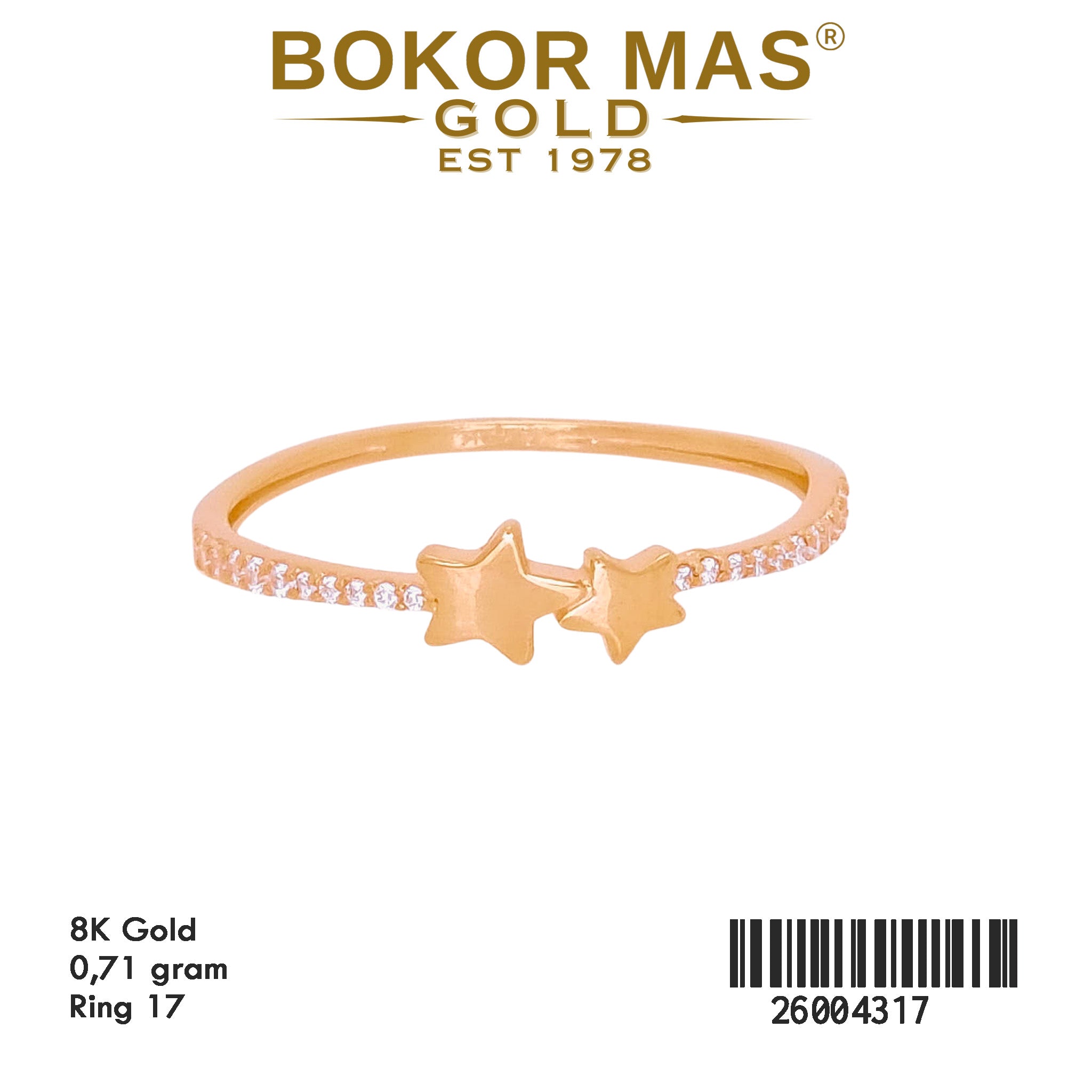 Cincin Variasi Bintang Permata -  26004317 - 8K