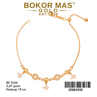 Gelang Rantai Itali Serut Variasi Permata -  26004458 - 8K