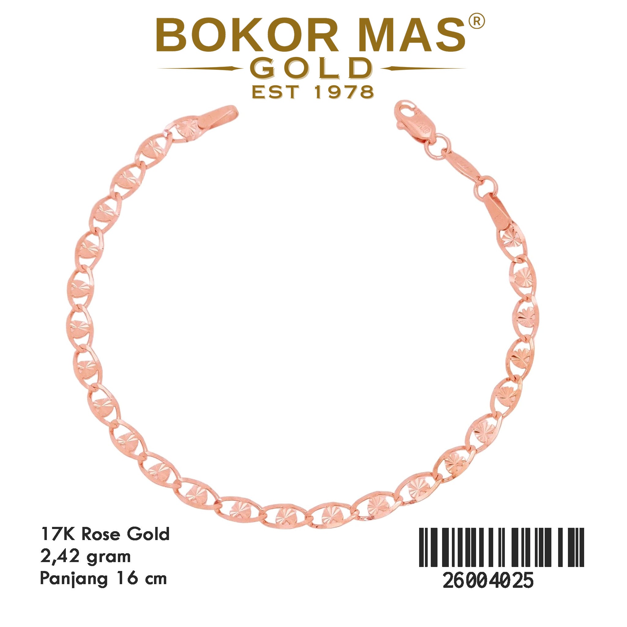 Gelang Rantai Variasi Tanpa Permata -  26004025 - 17K