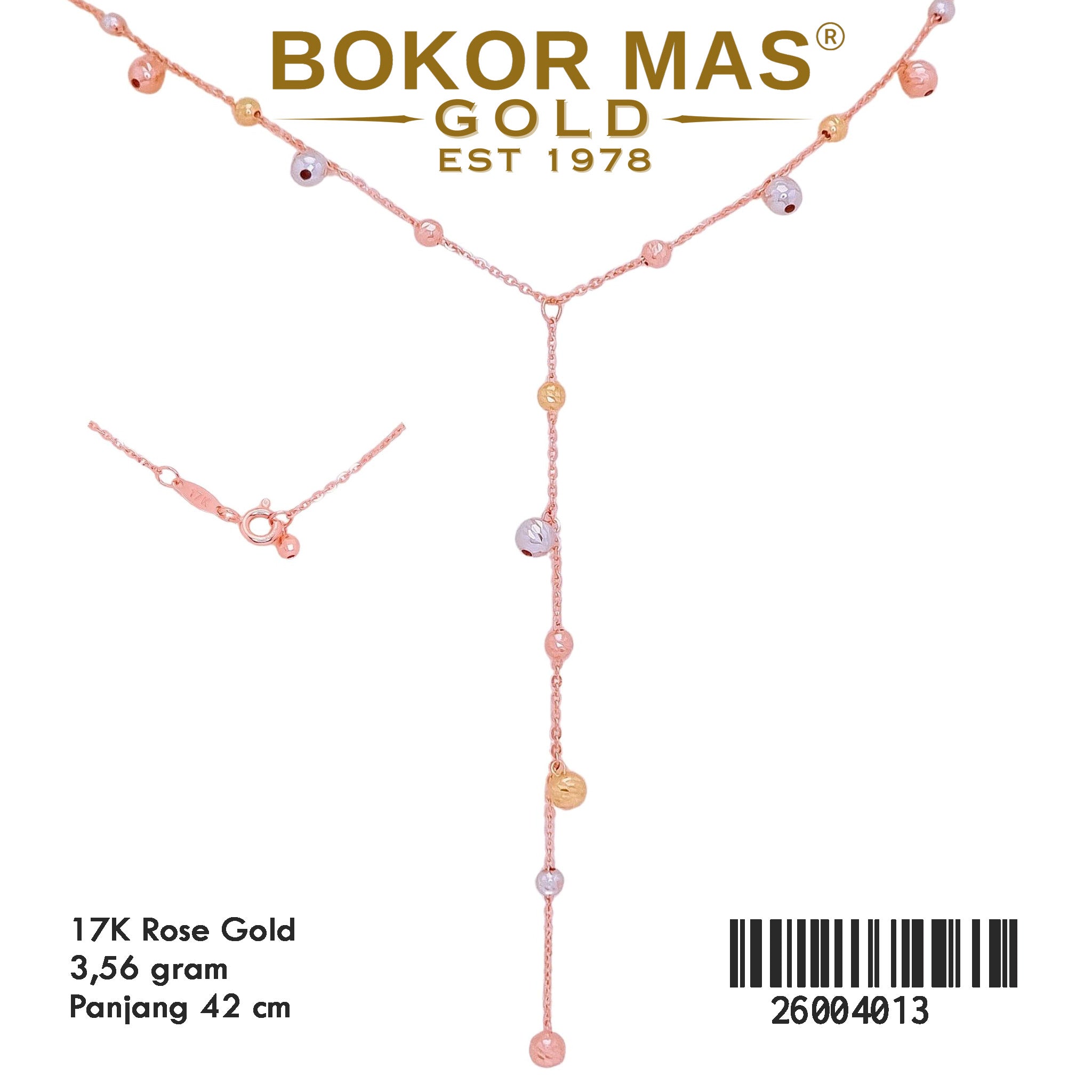 Kalung Rantai Siem Variasi Bola - Bola -  26004013 - 17K