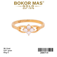 Cincin Emas Anak Variasi Bunga Permata - 24047141 - 8K