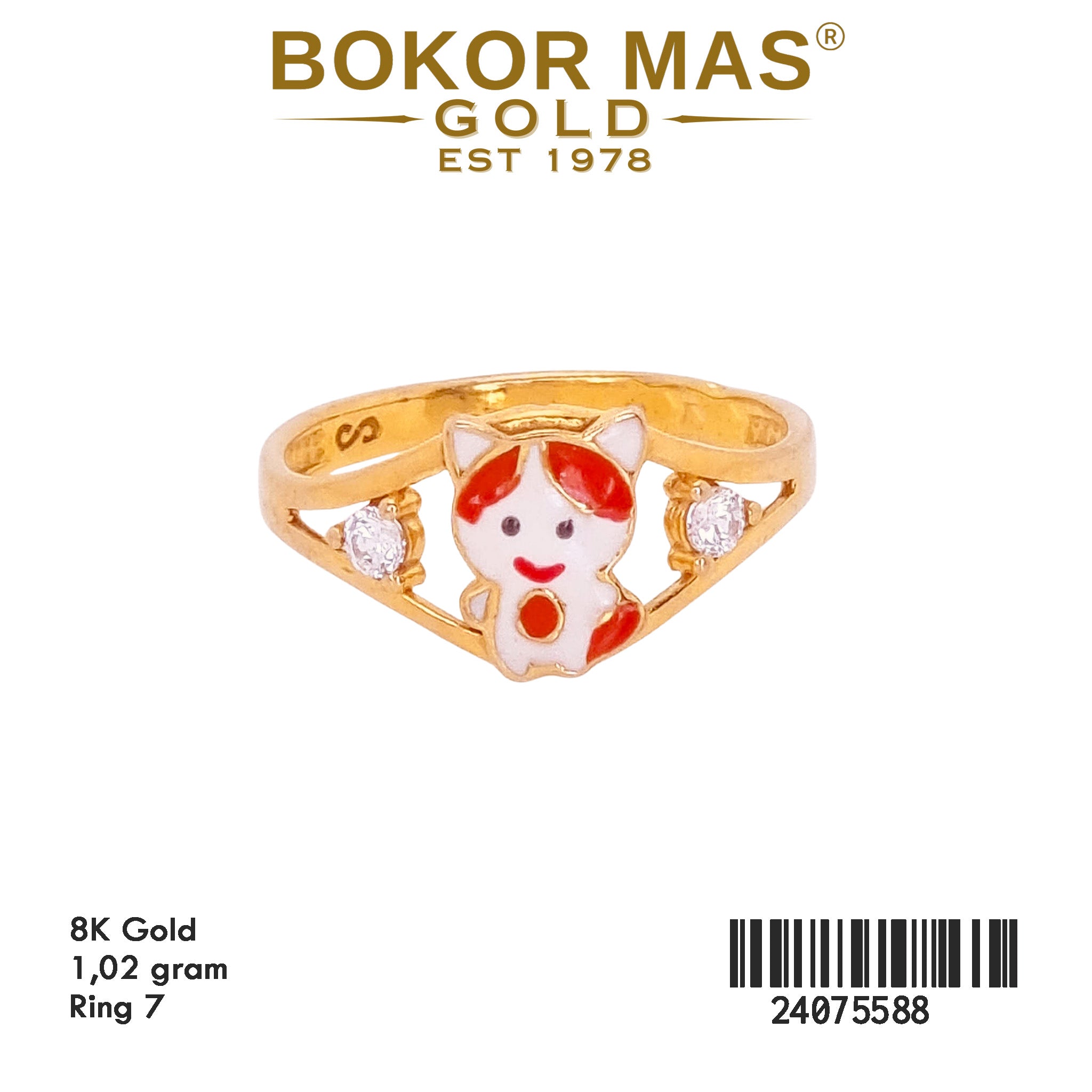 Cincin Emas Anak Variasi Kucing - 24075588 - 8K