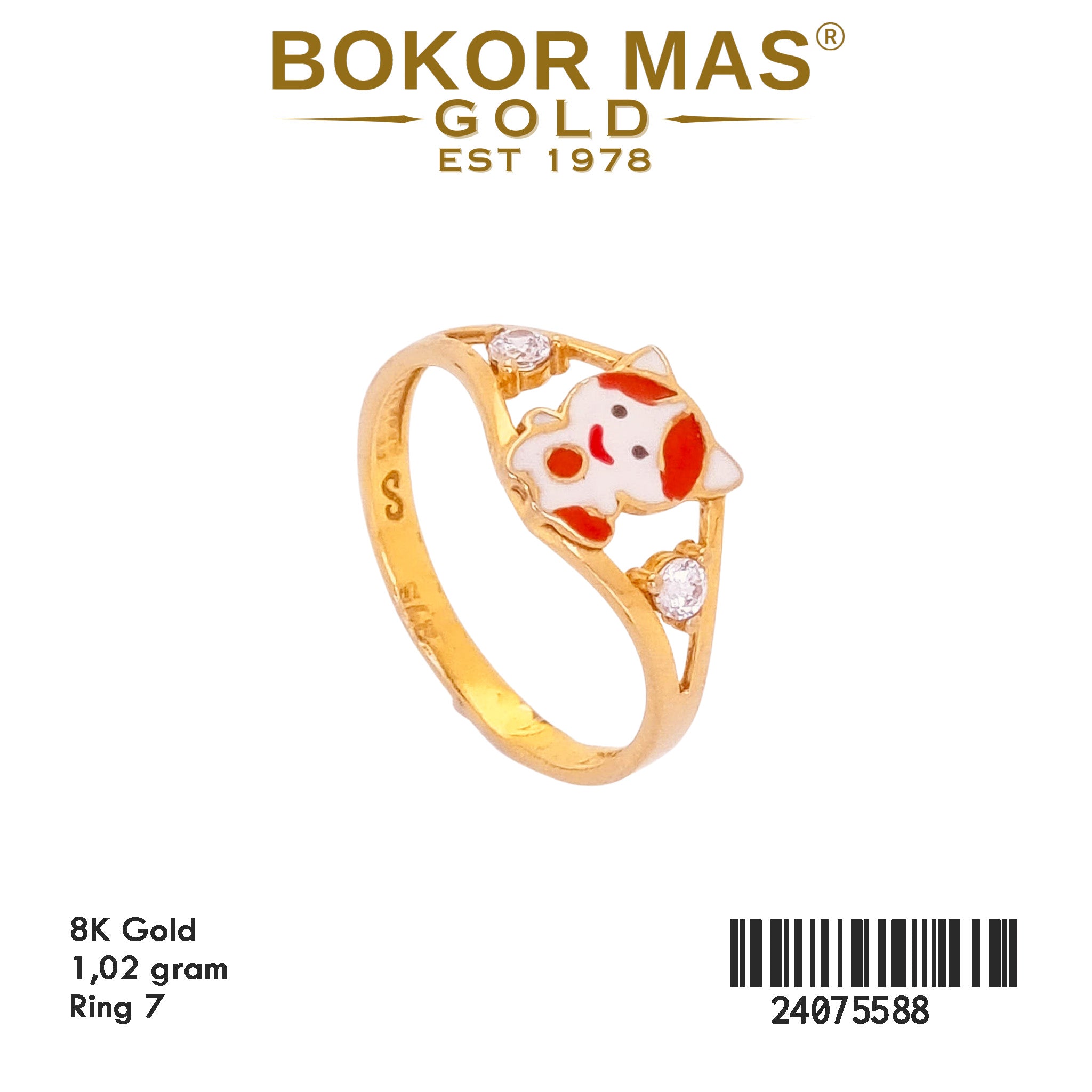 Cincin Emas Anak Variasi Kucing - 24075588 - 8K