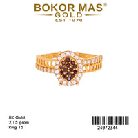 Cincin Emas Variasi Permata hitam Putih - 24072344 - 8K