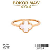 Cincin Emas Variasi Clover Putih - 24072340 - 8K