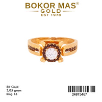 Cincin Emas Variasi Permata Hitam Putih - 24075467 - 8K