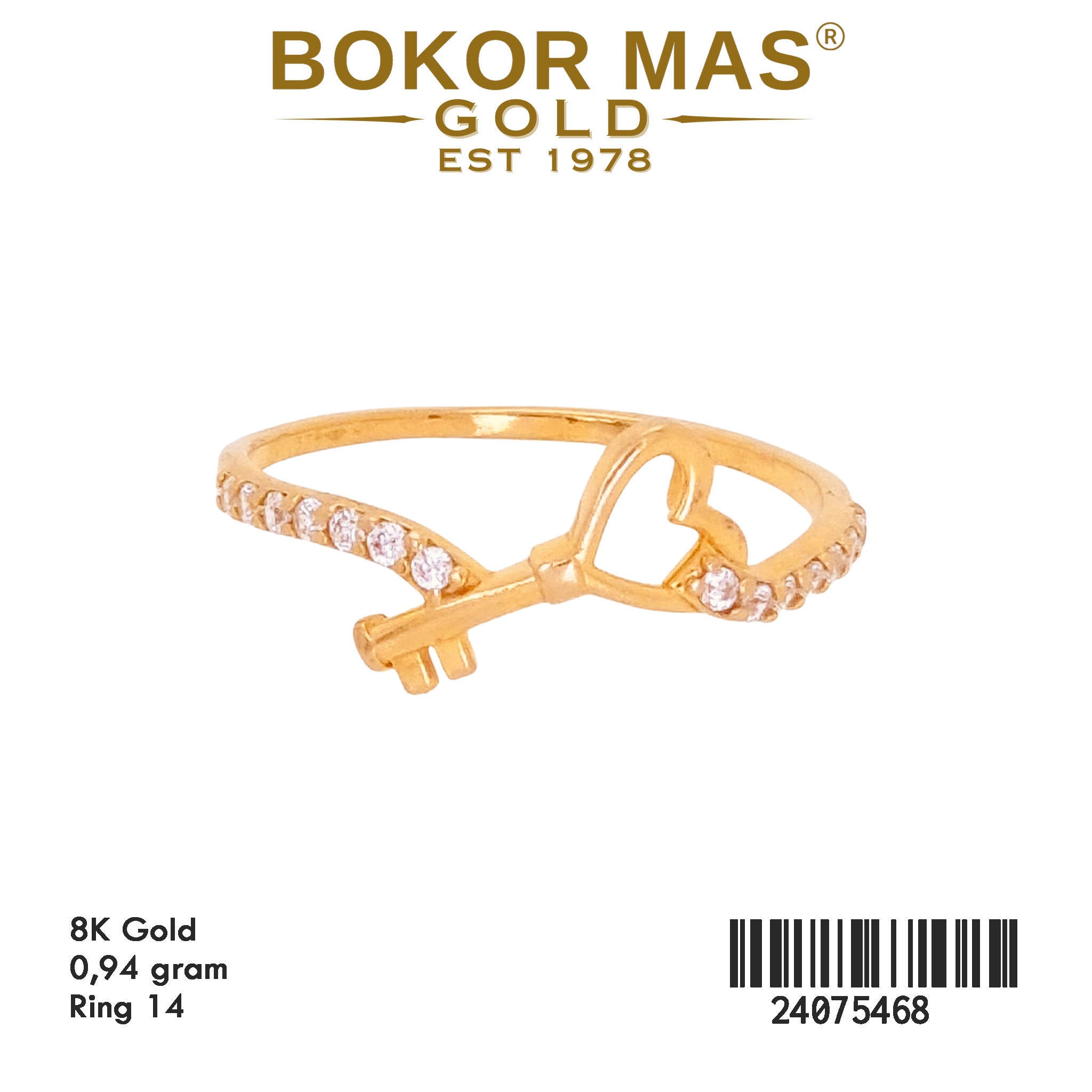 Cincin Emas Variasi Kunci Hati - 24075468 - 8K