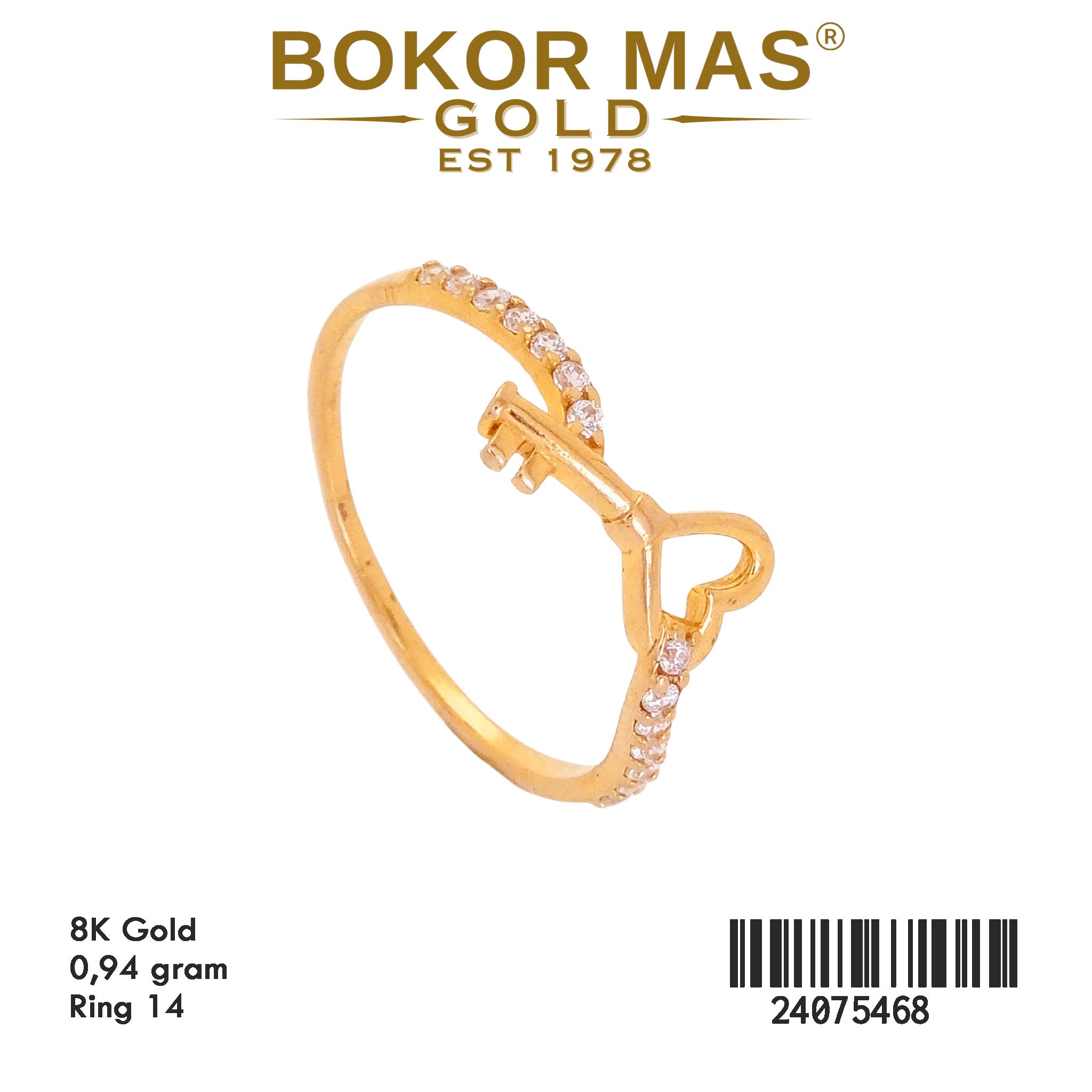 Cincin Emas Variasi Kunci Hati - 24075468 - 8K