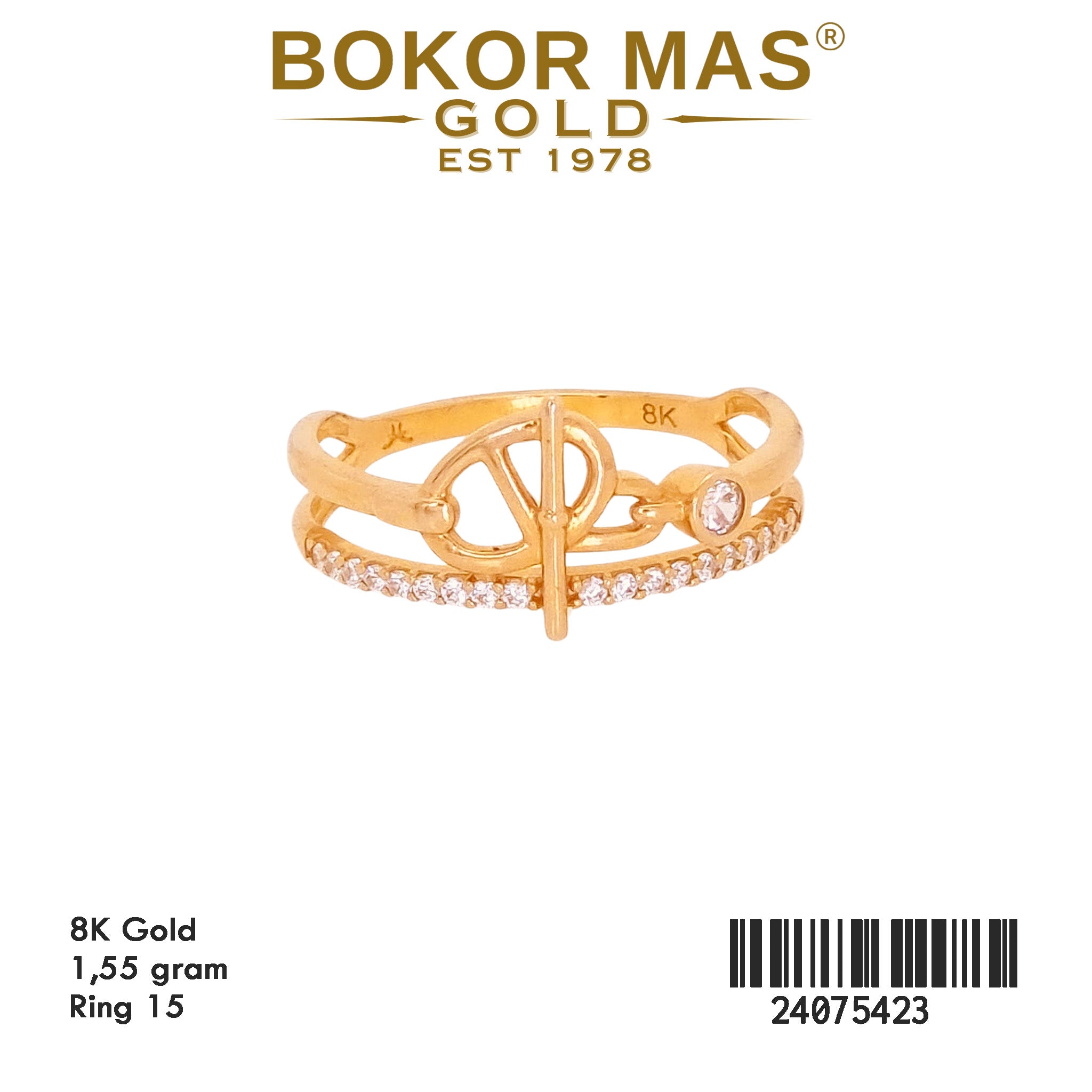 Cincin Emas Variasi Dua Layer - 24075423 - 8K
