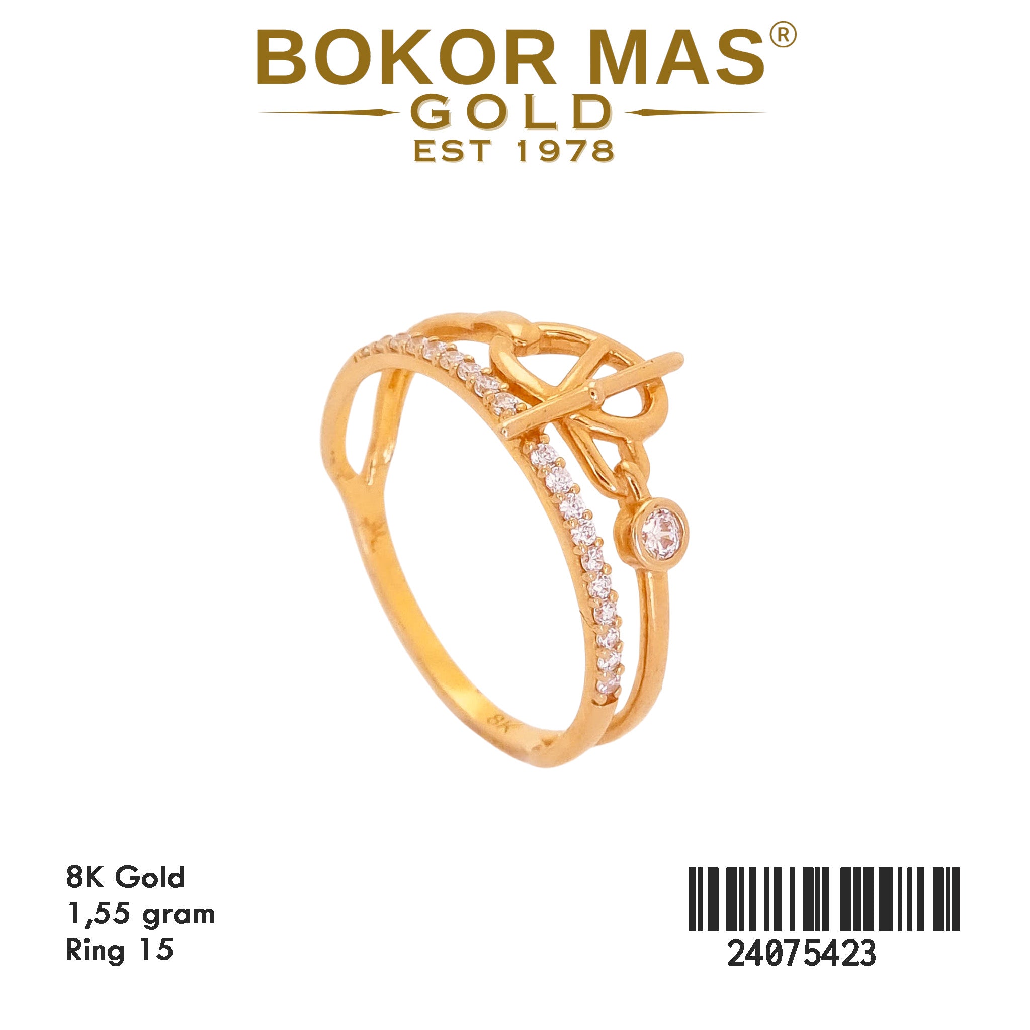 Cincin Emas Variasi Dua Layer - 24075423 - 8K
