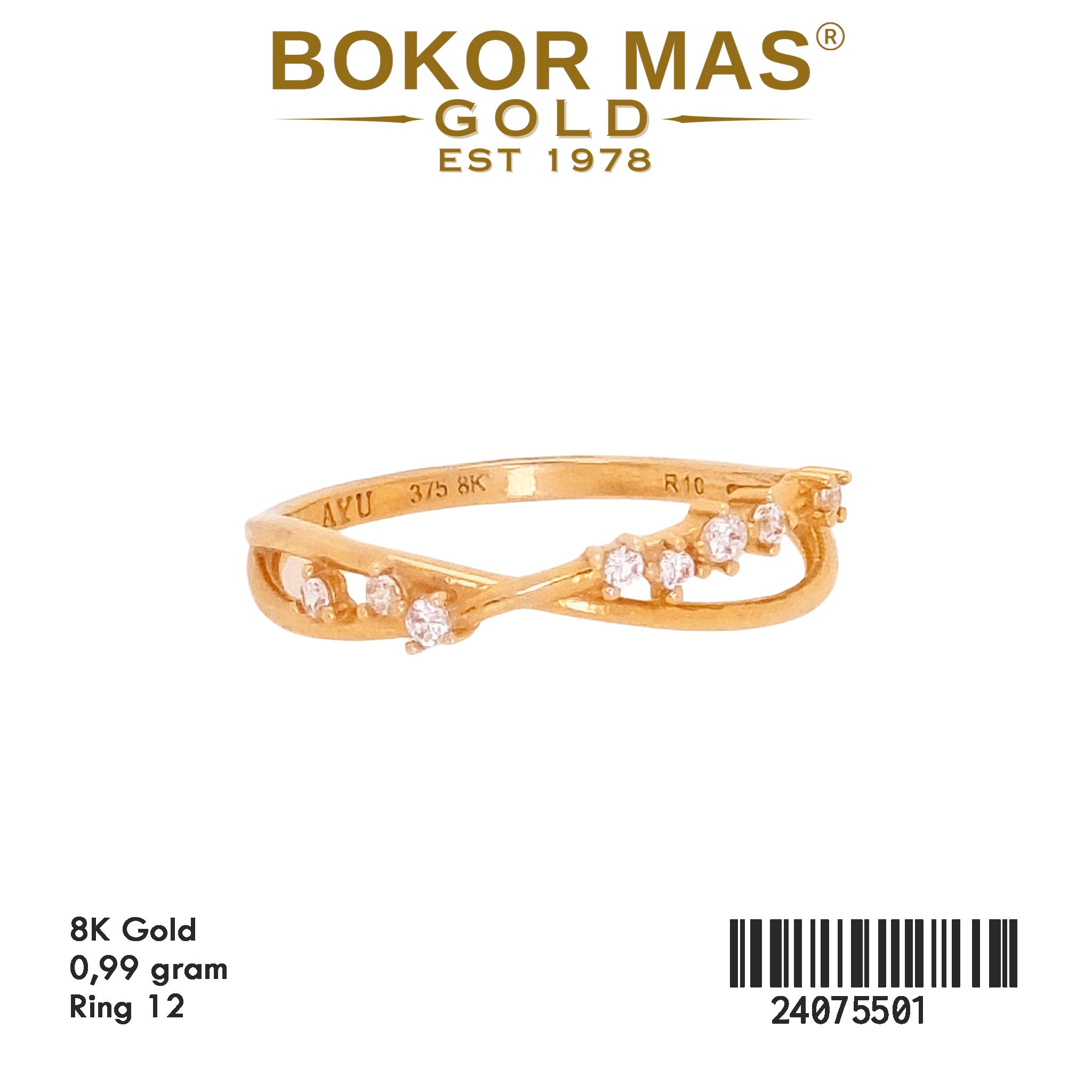 Cincin Silang Permata - 24075501 - 8K
