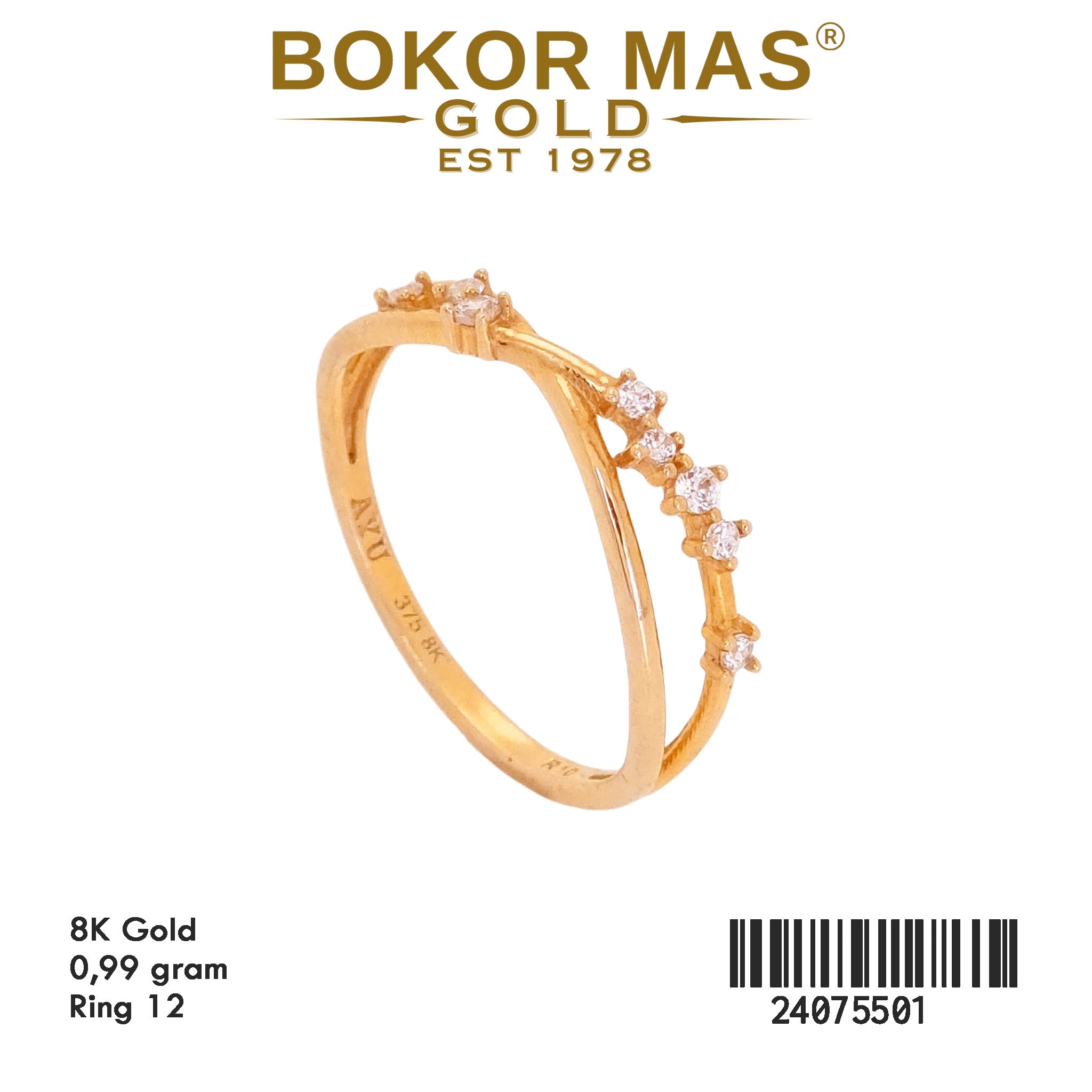 Cincin Silang Permata - 24075501 - 8K